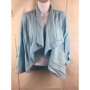 Ruby Rd. Petites Light Blue Waterfall Open Roll Tab Top Sz.12P